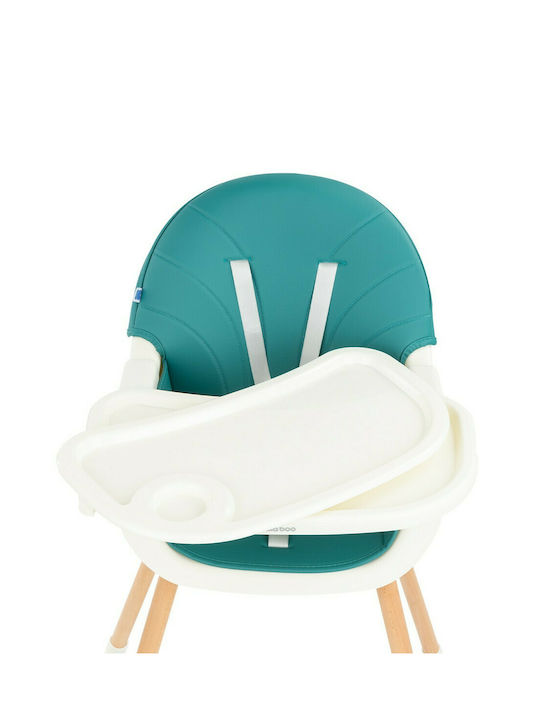 Kikka Boo Nutri Wood Baby Highchair 3 in 1 Petrol Green