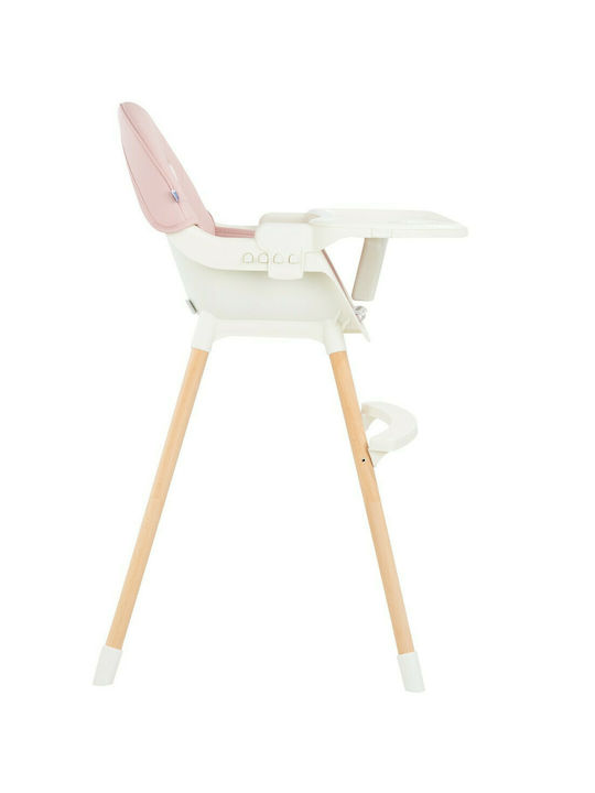Kikka Boo Nutri Wood Baby Highchair 3 in 1 Pink