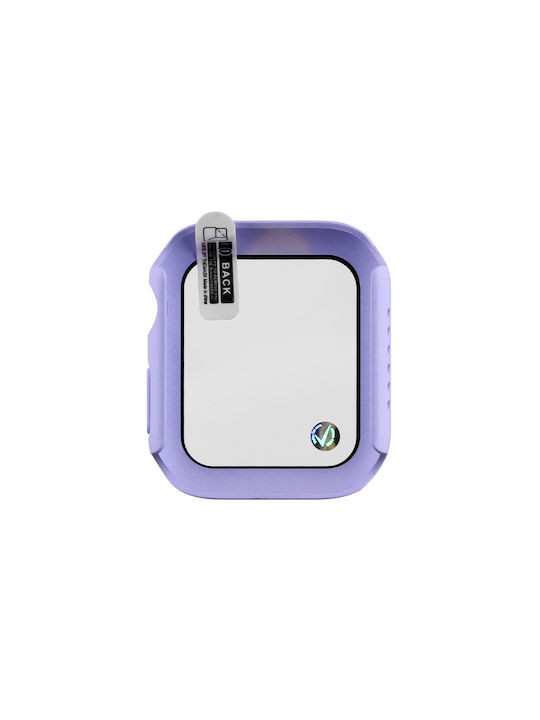 Volte-Tel Edge Cover with Key Carcasă de Plastic cu Sticlă în culoarea Violet pentru Apple Watch 40mm