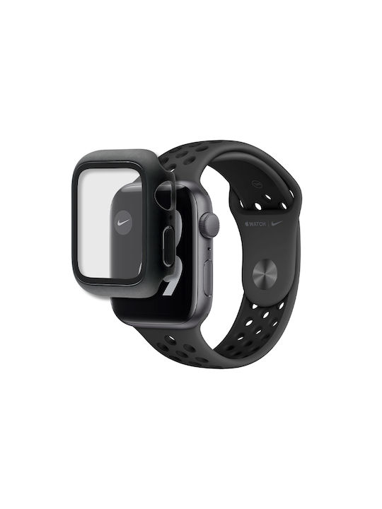 Volte-Tel Edge Cover with Key Plastic Case with Glass in Black color for Apple Watch 44mm