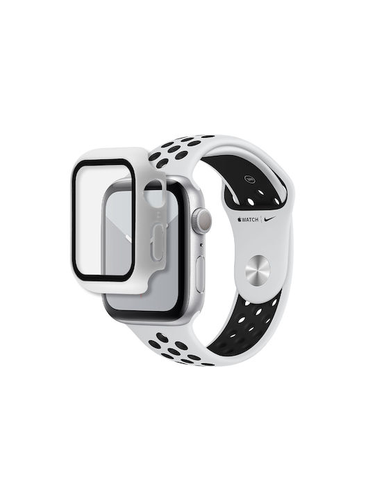 Volte-Tel Edge Cover with Key Plastikhülle mit Glas in Weiß Farbe für Apple Watch 45mm