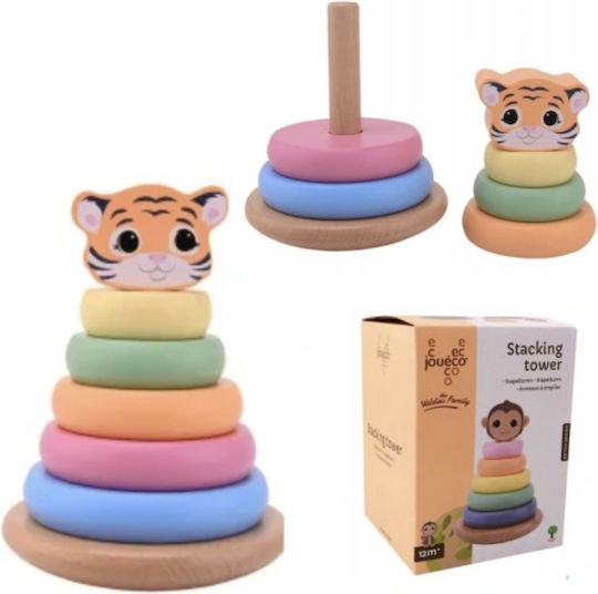 Joueco Stacking Toy The Wildies Family Sorting Tower made of Wood for 12++ Months (Various Designs/Assortments of Designs) 1pc