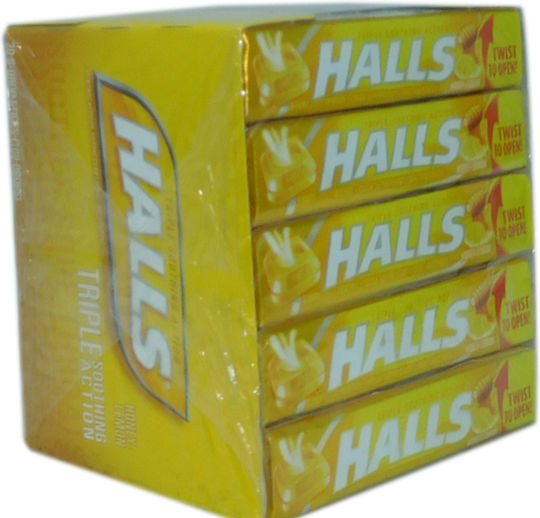 Halls Καραμέλες με Γεύση Μέλι / Λεμόνι Χωρίς Προσθήκη Ζάχαρης 20τμχ 33.5gr