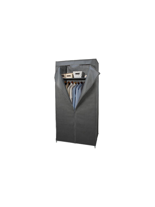 General Trade HI 40535 Fabric Wardrobe with Zipper and Shelves in Gray Color 75x45x160cm