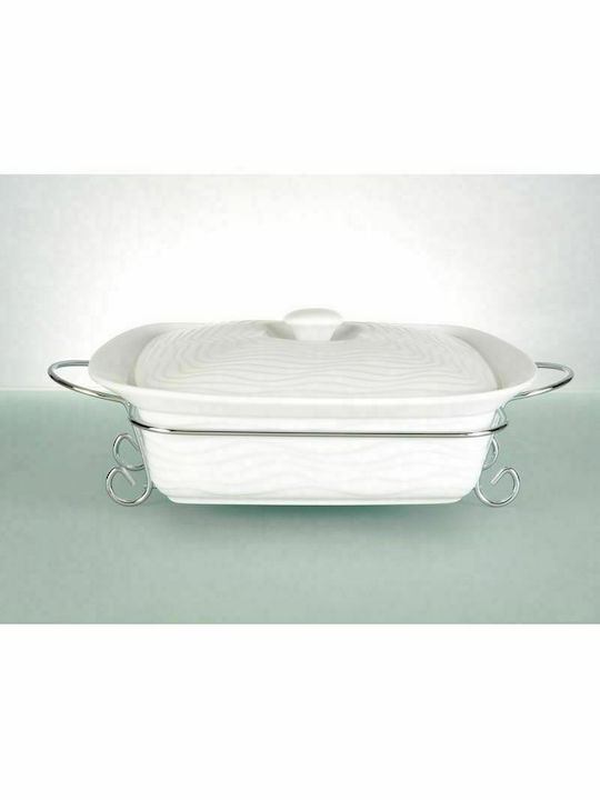 Cryspo Trio Waves Dutch Oven Rectangular Made of Porcelain 38x38cm 1pcs