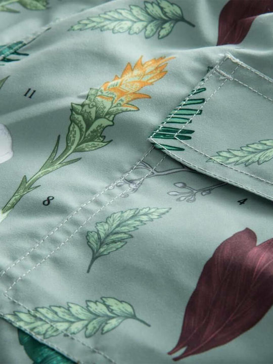 Flower Power Men's Swimwear Shorts Turquoise Floral