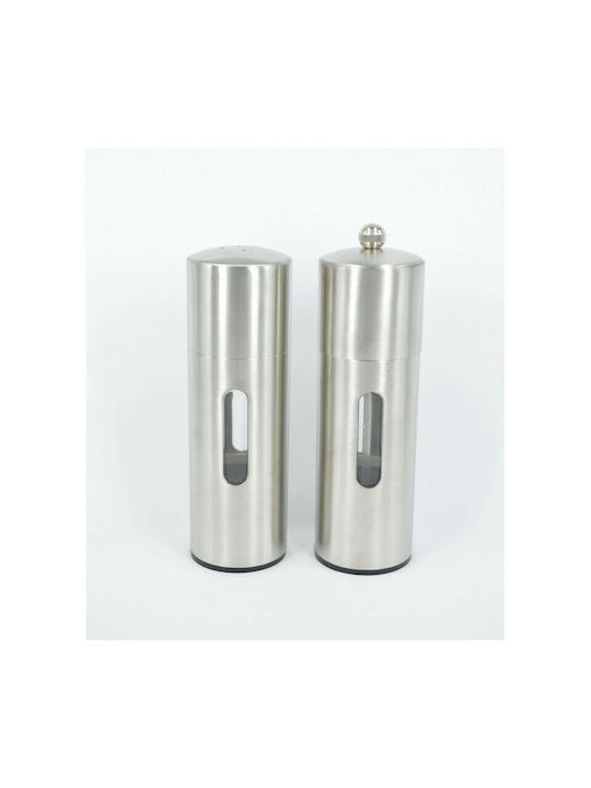 Manual Inox Spice Mill Set 16cm Silver 2pcs