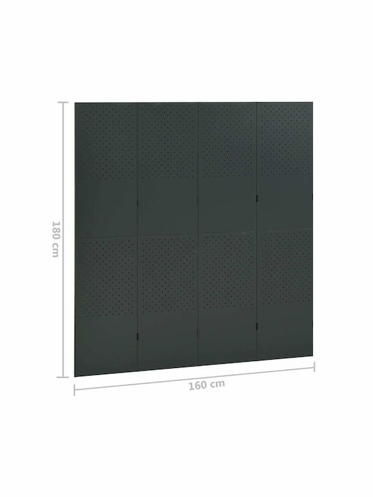 vidaXL Dekorativer Paravent Metall mit 4 Blättern 160x180cm