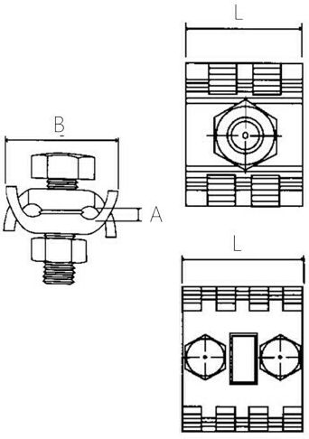 Elvhx Clamp Earthing 10pcs Cable Lugs 25-50mm² 348