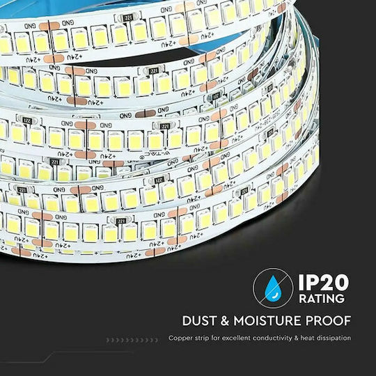 V-TAC Ταινία LED 24V Θερμό Λευκό Φως 5m Τύπου SMD2835