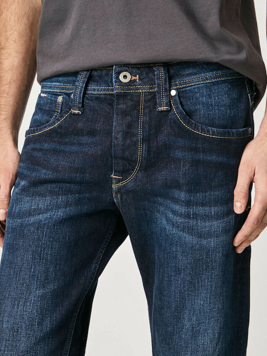 Cash 34 Men's Jeans Pants with Regular Straight Fit Blue