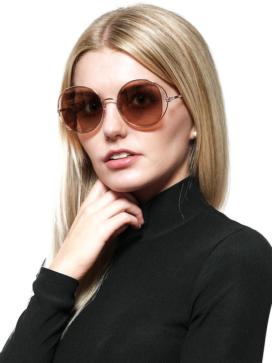 Swarovski Sunglasses Ροζ Χρυσά with Metal Frame & Orange Lens Swarovski Sunglasses Ροζ Χρυσά with Metal Frame & Orange Lens