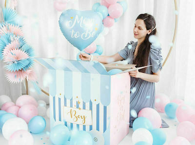 Balloon Foil Baby Shower Heart Blue 35cm Light Blue