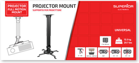 Superior Electronics Βάση Projector Οροφής με Μέγιστο Φορτίο 13.5kg