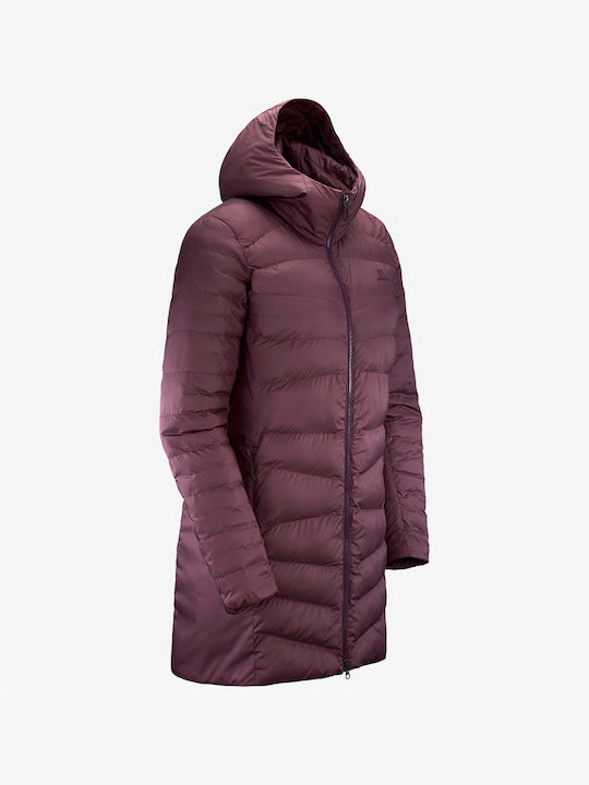 Sight Storm Μακρύ Γυναικείο Puffer Μπουφάν για Χειμώνα Μωβ