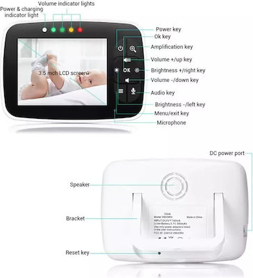 Drahtlose Babyüberwachung mit Kamera & Bildschirm 3.5" & Zwei-Wege-Kommunikation