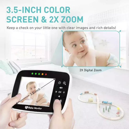 Wireless Baby Monitor with Camera & Screen 3.5" & Two-way Communication