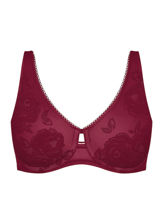 Wild Rose Sensation Bra without Padding Underwire Burgundy