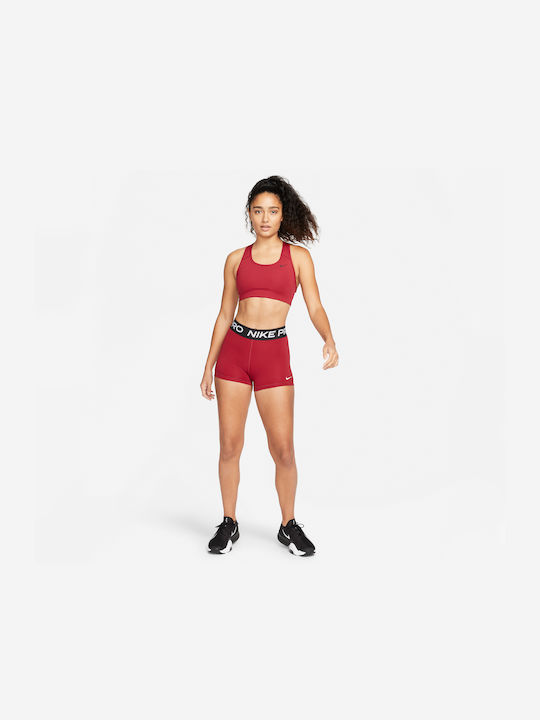 Dri-Fit Swoosh Γυναικείο Αθλητικό Μπουστάκι Μπορντό με Επένδυση & Ελαφριά Ενίσχυση