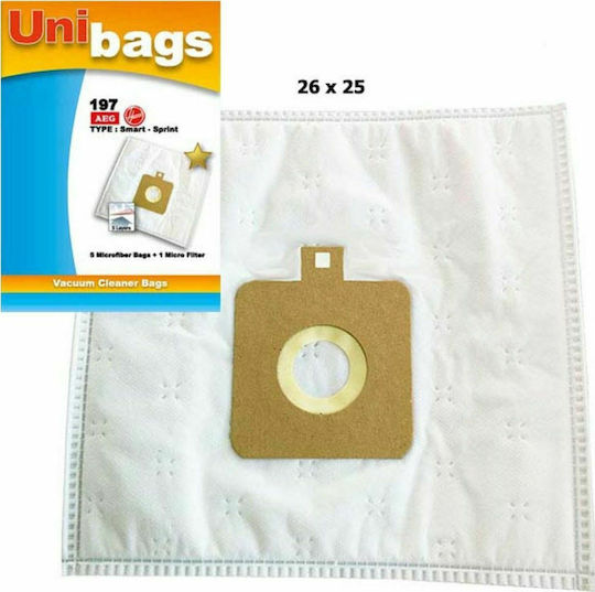 Unibags 197D Vacuum Cleaner Bags 5pcs Compatible with Vacuum Cleaner AEG / Electrolux / Hoover