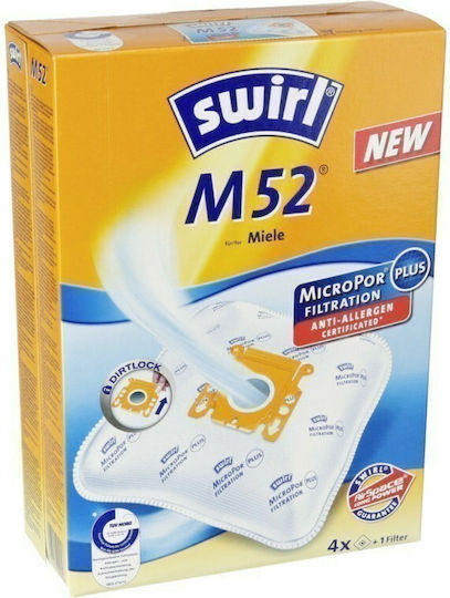 Swirl M52 Vacuum Cleaner Bags 4pcs Compatible with Miele Vacuum Cleaners