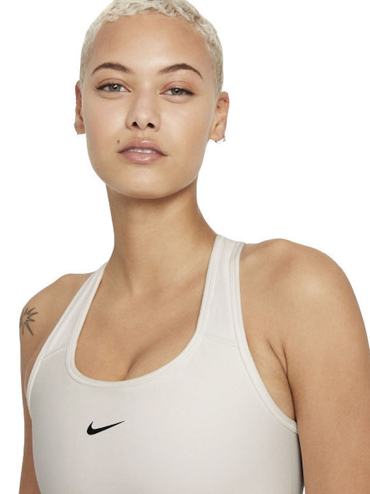 Nike Swoosh Seamless Γυναικείο Αθλητικό Μπουστάκι Μπεζ με Επένδυση