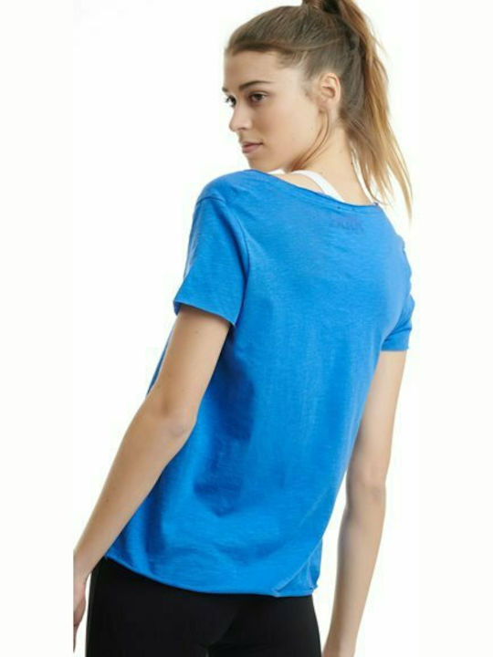 BodyTalk 1211-901628 Women's Athletic T-shirt with V Neckline Pond Blue