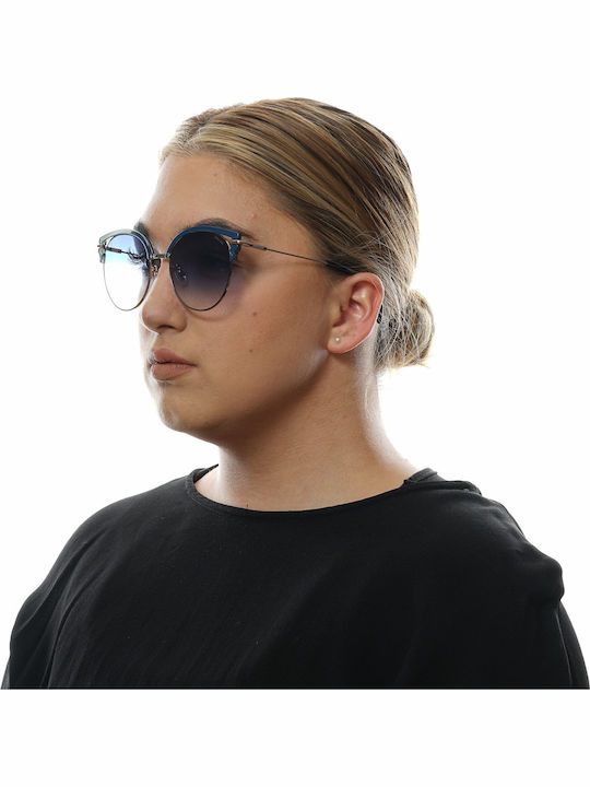 Police Shine 3 Women's Sunglasses with Blue Metal Frame SPL739 8FFB