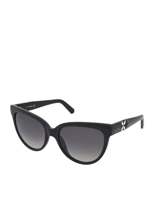 Swarovski Sonnenbrillen mit Schwarz Rahmen und Schwarz Verlaufsfarbe Linse SK0187 01B