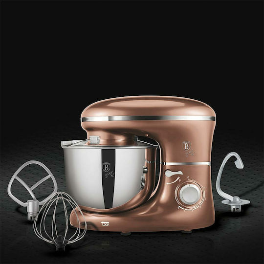 Berlinger Haus Stand Mixer 1300W with Stainless Mixing Bowl 6lt Rose Gold