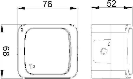 Geyer Complete Wall Push Bell Button with Frame White 3615H
