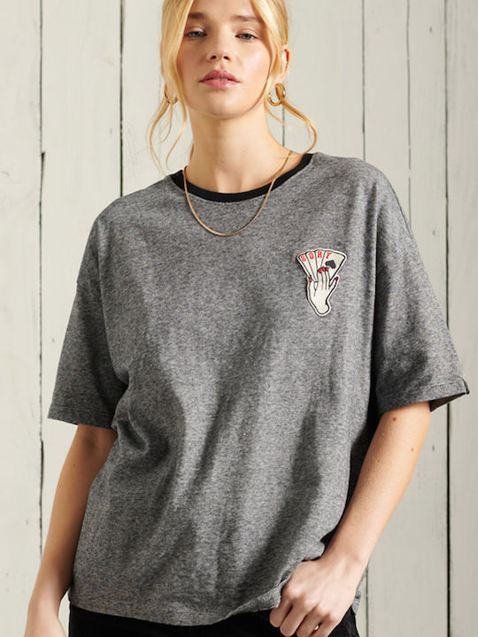 Superdry Military Narrative Women's T-shirt Gray