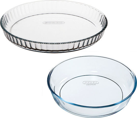 Pyrex Bake & Enjoy Rundes Hitzebeständiges Kochgeschirr für Törtchen Glas 28x28cm 2 Stück