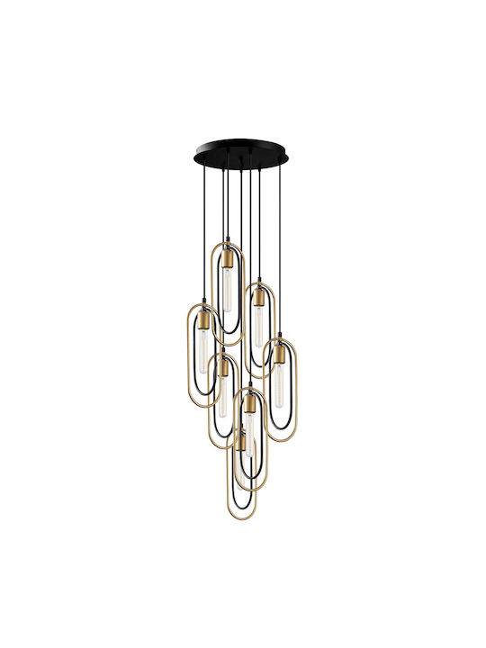 Cerco Pendant Chandelier for 7 Bulbs E27 Gold