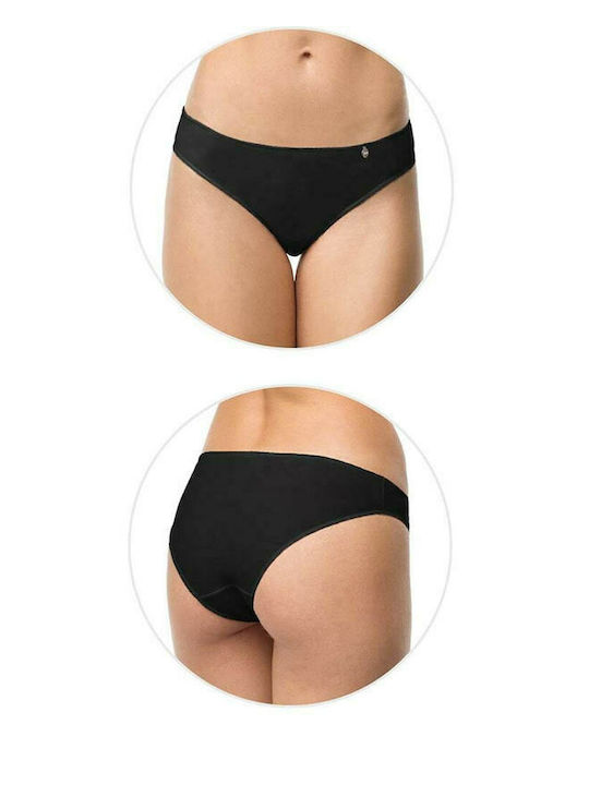 Vamp Βαμβακερά Γυναικεία Slip 2Pack Μαύρα