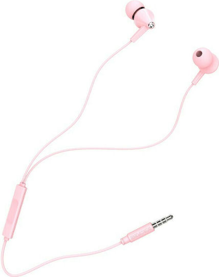 Borofone BM49 In-ear Handsfree με Βύσμα 3.5mm Ροζ