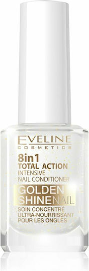 Eveline 8 in 1 Total Action Golden Shine Nail Treatment with Brush 12ml