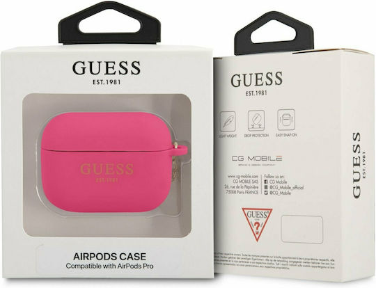 Guess Logo Калъф в Фуксия цвят за Apple AirPods Pro