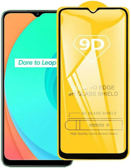 9D Full Glue Full Face Tempered Glass Μαύρο (Realme C11)
