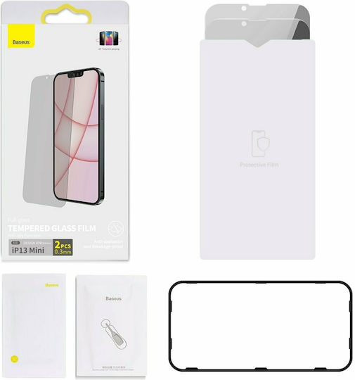 Baseus Anti Spy 0.3mm Privacy Tempered Glass 2pcs (iPhone 13 mini)