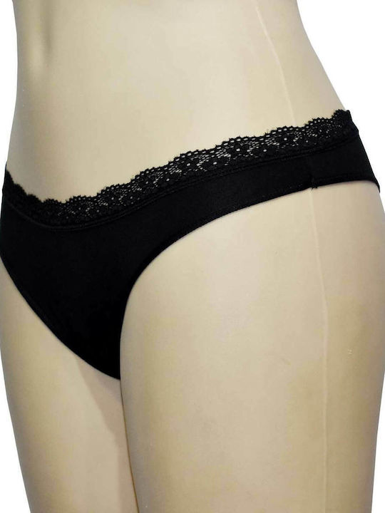 Γυναικεία Brazil 2Pack με Δαντέλα Μαύρα