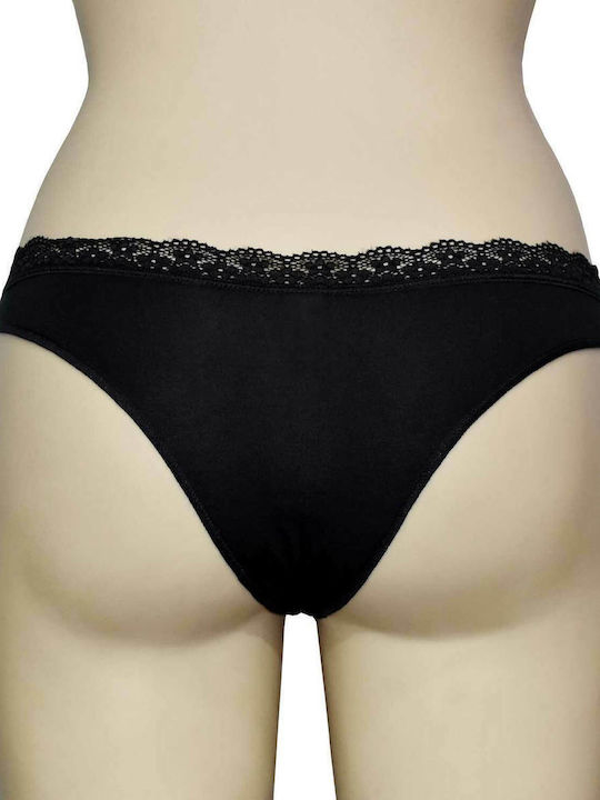 Γυναικεία Brazil 2Pack με Δαντέλα Μαύρα
