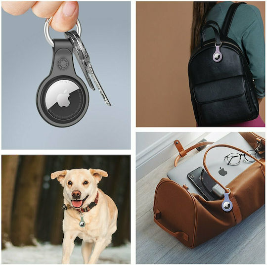 Dux Ducis Flexible Keychain Loop Калъф за ключодържател Силикон за AirTag Черно / Зелено / Розово / Синьо