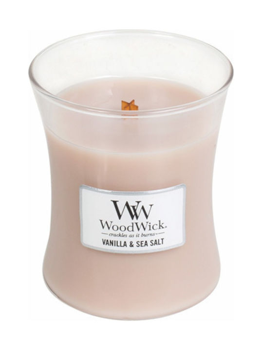 WoodWick Scented Candle Jar with Scent Vanilla & Sea Salt Pink 85gr 1pcs