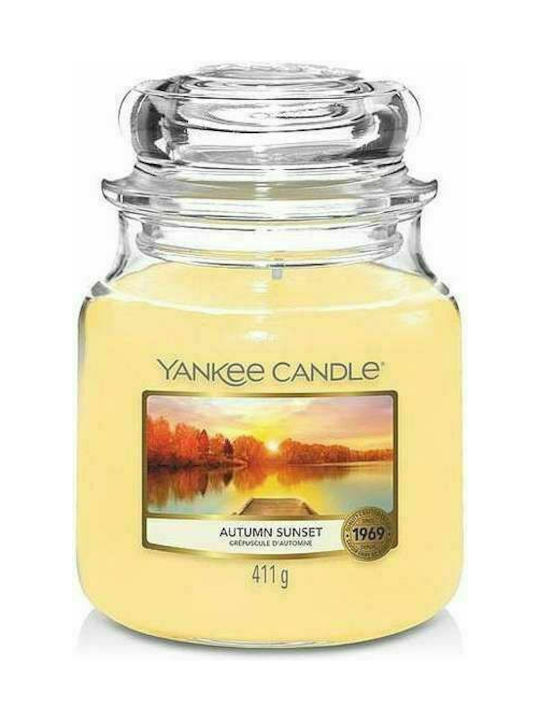 Yankee Candle Scented Candle Jar with Scent Autumn Sunset Ecru 411gr 1pcs