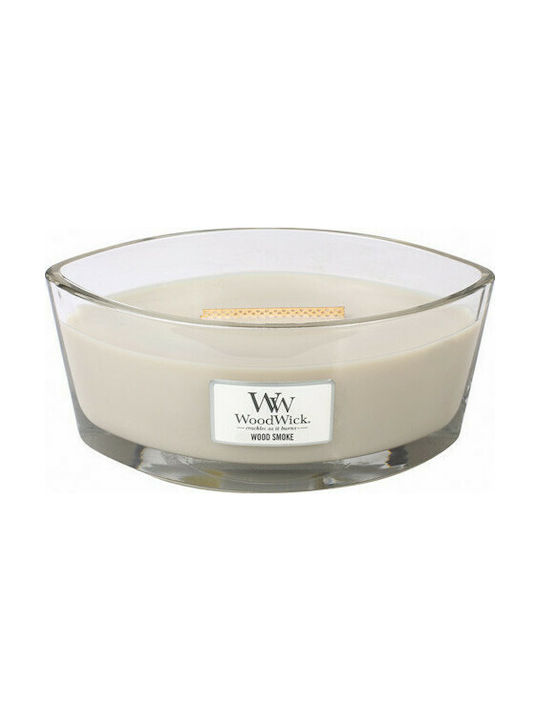 WoodWick Scented Candle Jar with Scent Wood Smoke White 453.6gr 1pcs