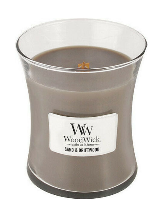 WoodWick Scented Candle Jar with Scent Sand & Driftwood Brown 275gr 1pcs