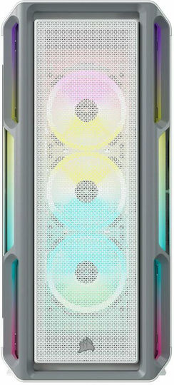 Corsair ICUE 5000T RGB Gaming Midi Tower Computer Case with Side Window White