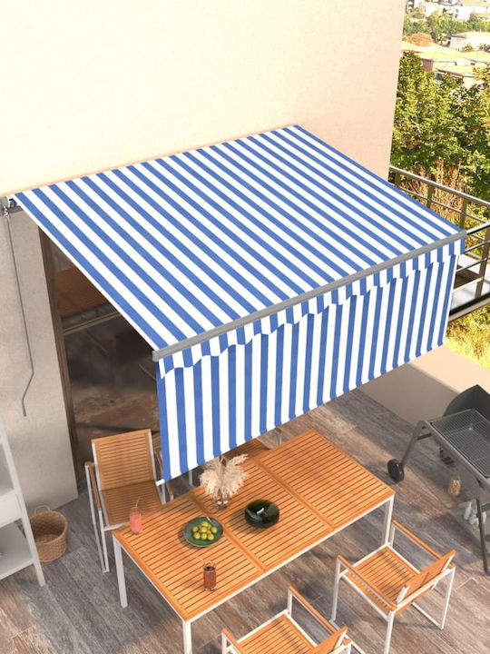vidaXL Terrace Wall Tent Μπλε / Λευκό 3x2.5cm