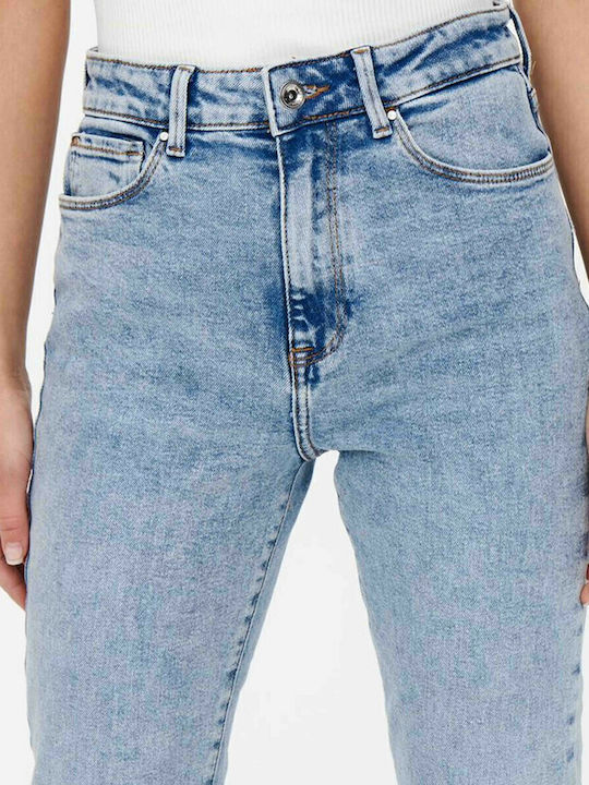 Emily High Waist Women's Jean Trousers in Regular Fit Light Blue Denim